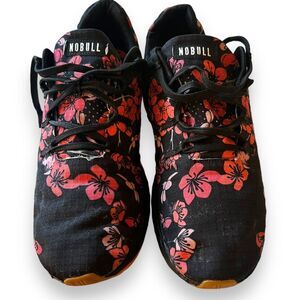 NOBULL Unisex Floral Sneakers Black Pink Strength in Bloom Mens 12.5 Womens 14
